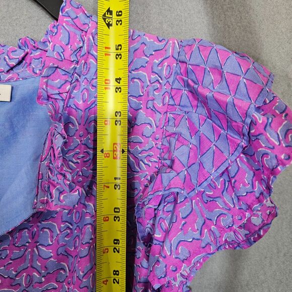 Vineyard Vines Tiered Loose Cotton Knee Legnth Dress Dopamine Dressing Women's L - Picture 6 of 10